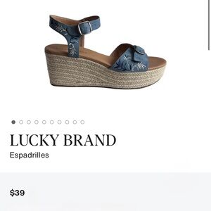 Lucky Brand Denim Blue Espadrille Sandals